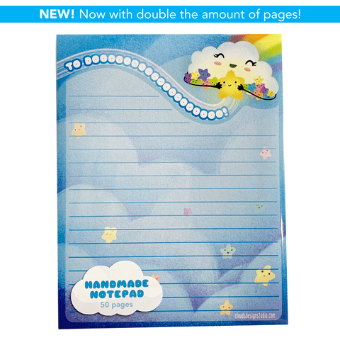 NEW! 50pg. Cloudy Notepad