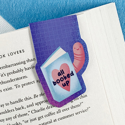 Bookworm All Booked Up Magnetic Bookmark