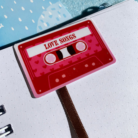 Love Songs Cassette Tape Magnetic Bookmark