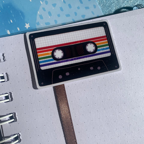 Retro Rainbow Cassette Tape Magnetic Bookmark