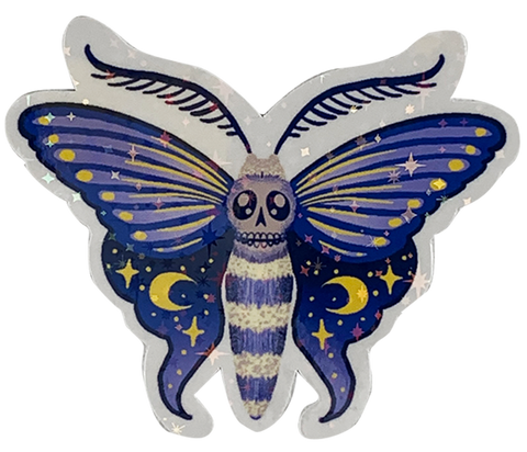 Cosmic Harry, the Celestial Death Moth - Homemade Holographic Sticker