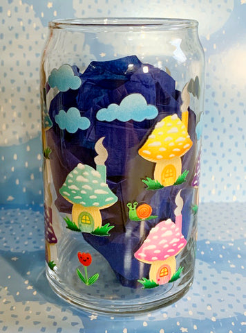 Mini Mushroom Village Glass