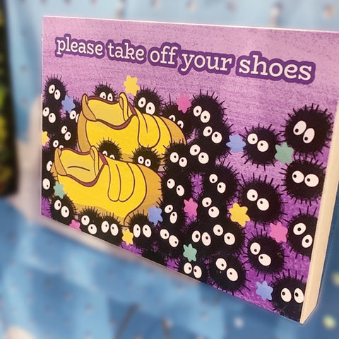Please Take Off Your Shoes Soot Sprite Mounted Print