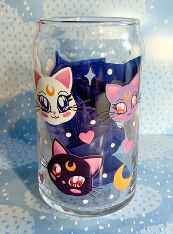 Sailor Moon Kitties Glass