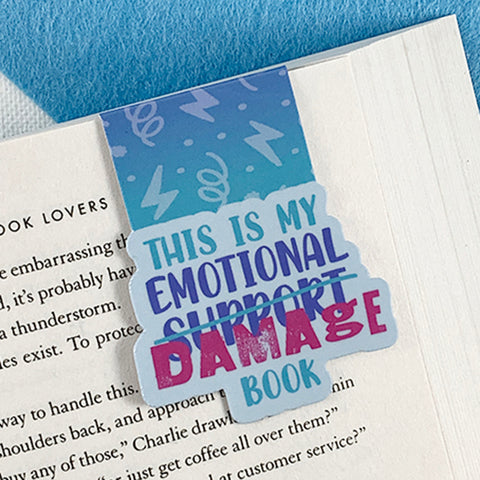 This Is My Emotional Support - Damage- Book Magnetic Bookmark