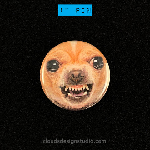 Angery Chihuahua - 1" Pinback Button