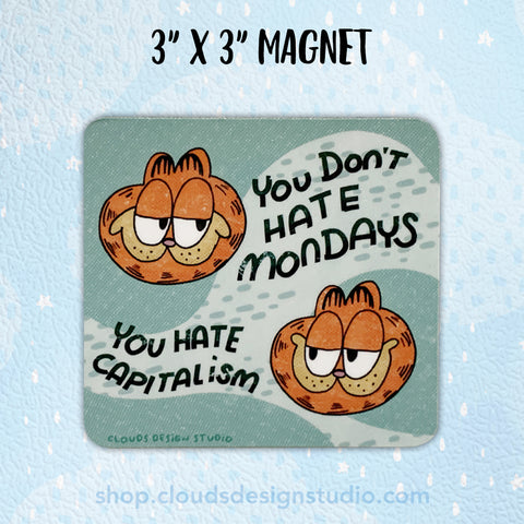 Anti-Capitalist Garfield Magnet
