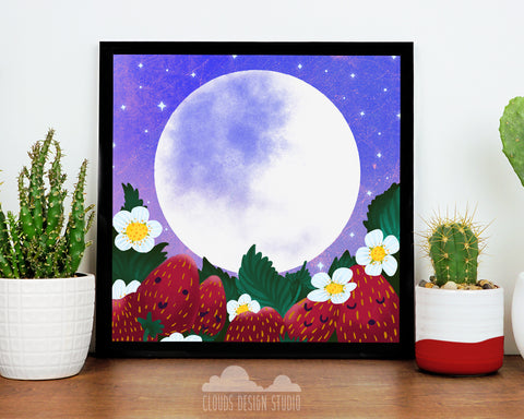 Strawberry Moon 8x8 Print