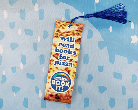 Will Read Books for Pizza Book It Bookmark