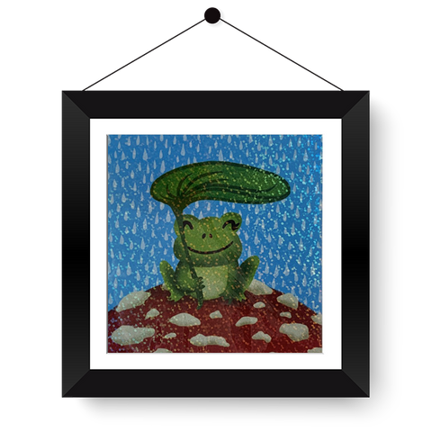 Froggo's Rainy Day Holographic Laminate 4x4 Print