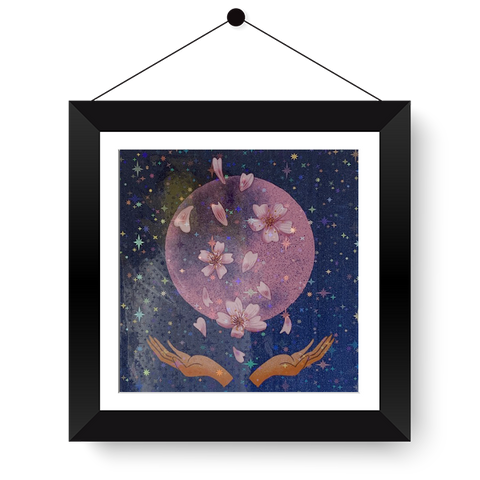 Pink Moon with Holographic Laminate 4x4 Print