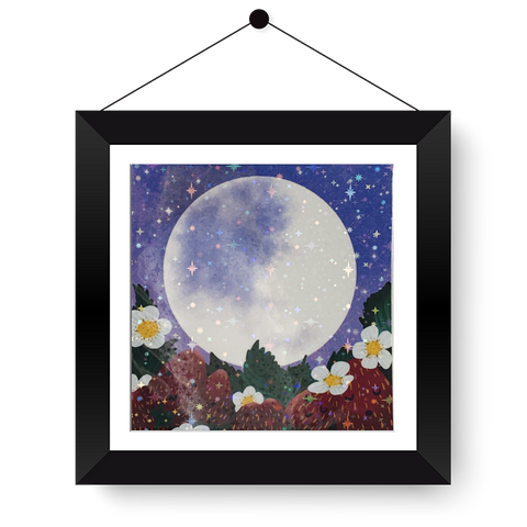 Strawberry Moon with Holographic Laminate 4x4 Print