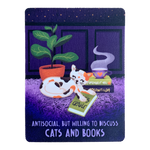 Antisocial But Willing to Discuss Cats and Books Sticker