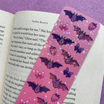 Pink & Purple Bats & Bows Holographic Bookmark