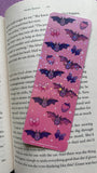 Pink & Purple Bats & Bows Holographic Bookmark