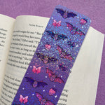 Pink & Purple Bats & Bows Holographic Bookmark