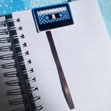 Blue Checkers Cassette Tape Magnetic Bookmark