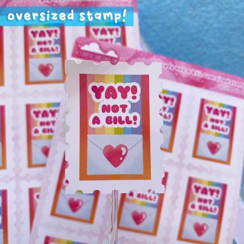 Oversized Yay Not a Bill Stamp-Shaped Stickers