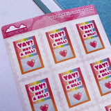 Oversized Yay Not a Bill Stamp-Shaped Stickers