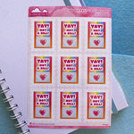 Oversized Yay Not a Bill Stamp-Shaped Stickers