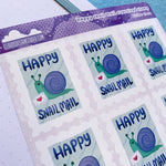 Oversized Happy Snail Mail Stamp-Shaped Stickers