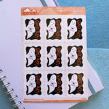 Oversized Ghost Post Stamp-Shaped Stickers