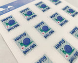 Happy Snail Mail Postage Stamp-Shaped Stickers