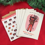 5-Pack Krampus Chips, Dips, Chains and Whips Cards, Envelopes and Sticker Sheet