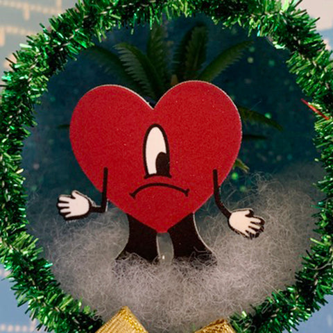 Bad Bunny Heart Ornament