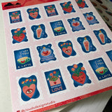 Valentine Stamps Sticker Sheet