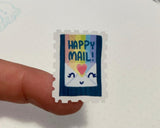 Happy Mail Postage Stamp Shaped Stickers